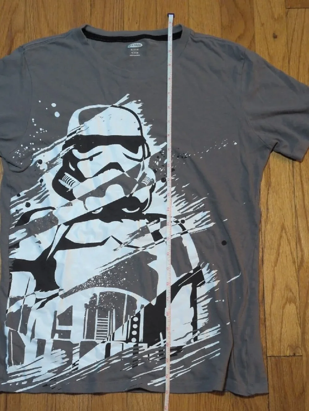 Old Navy youth Gray Tee with White Stormtrooper Graphic XL (14-15)